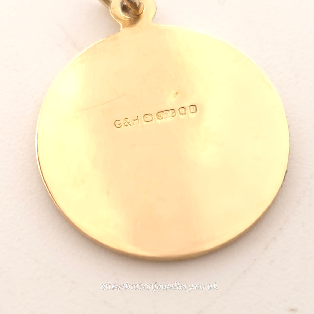 9ct Yellow Gold Vintage Round Classic St. Christopher Pendant / Charm