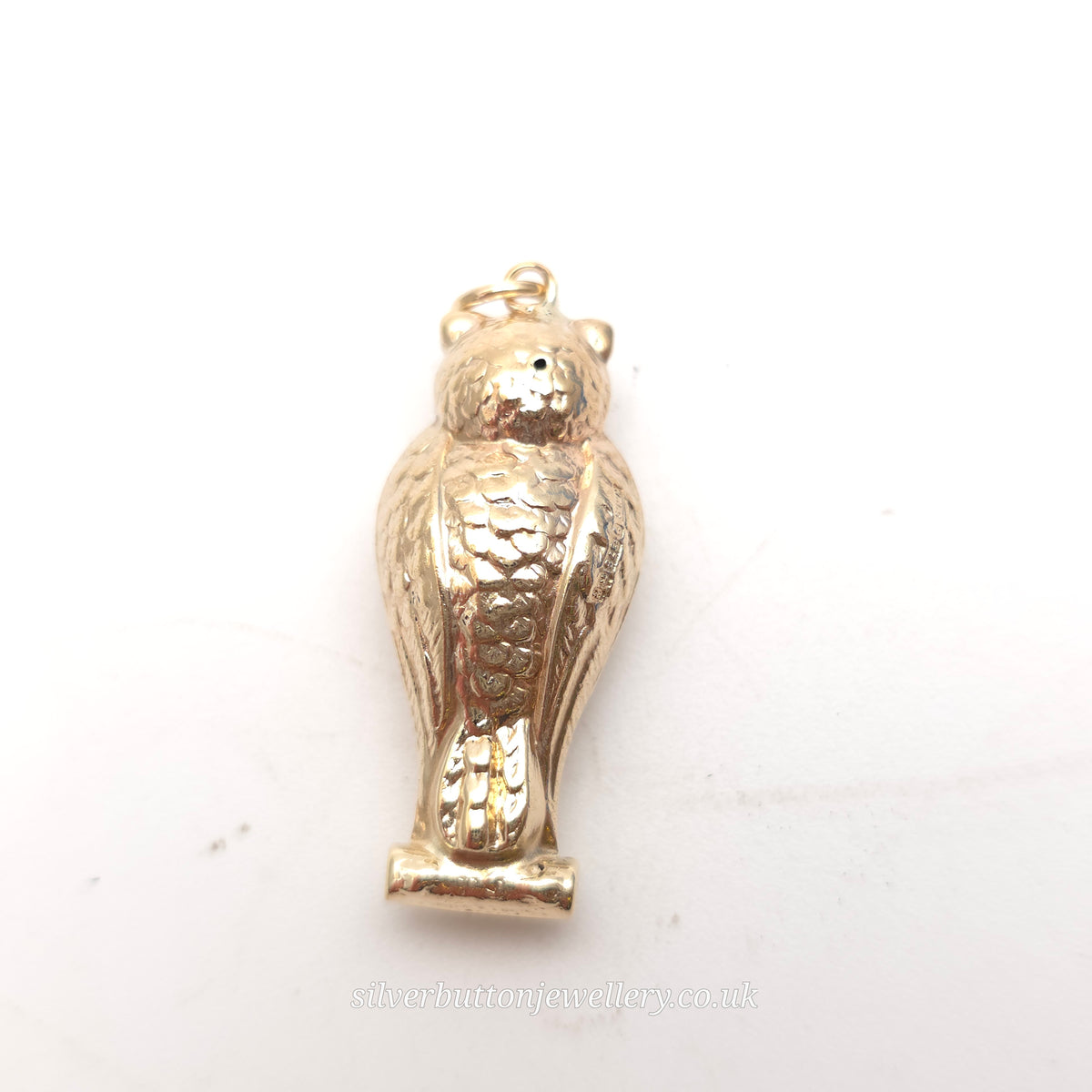 9ct Yellow Gold XL Hollow Detailed Owl Charm / Pendant