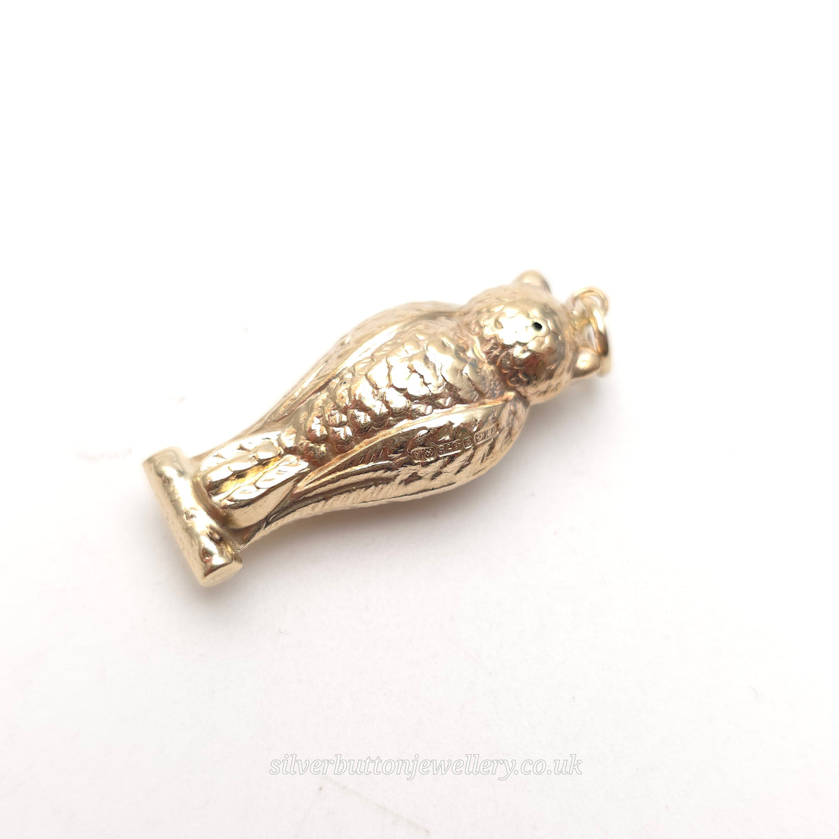 9ct Yellow Gold XL Hollow Detailed Owl Charm / Pendant