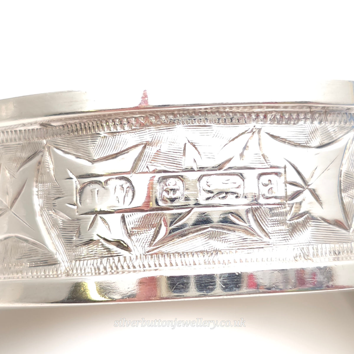 Sterling Silver Antique 1900 Foliate Ivy Leaf Engraved Napkin Ring Pair