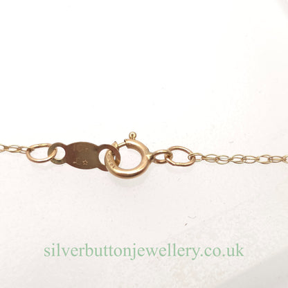 9ct Yellow Gold Oval Cut Diopside And Diamond Halo Cluster Pendant Necklace