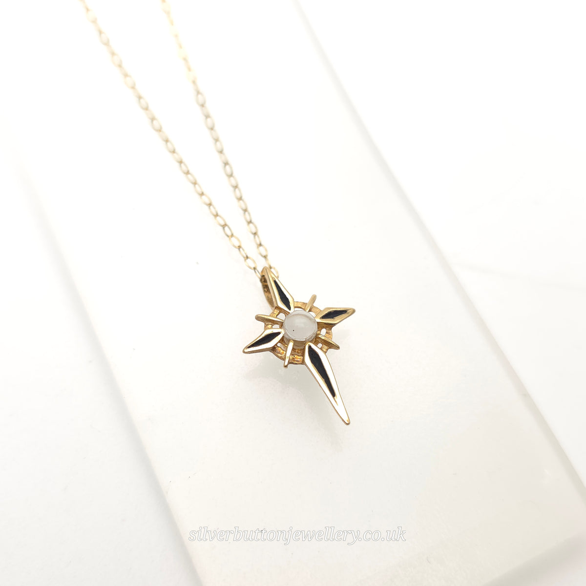 9ct Yellow Gold Vintage Stanhope Cross Pendant With Mini Lords Prayer Necklace