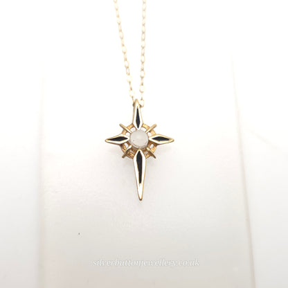 9ct Yellow Gold Vintage Stanhope Cross Pendant With Mini Lords Prayer Necklace