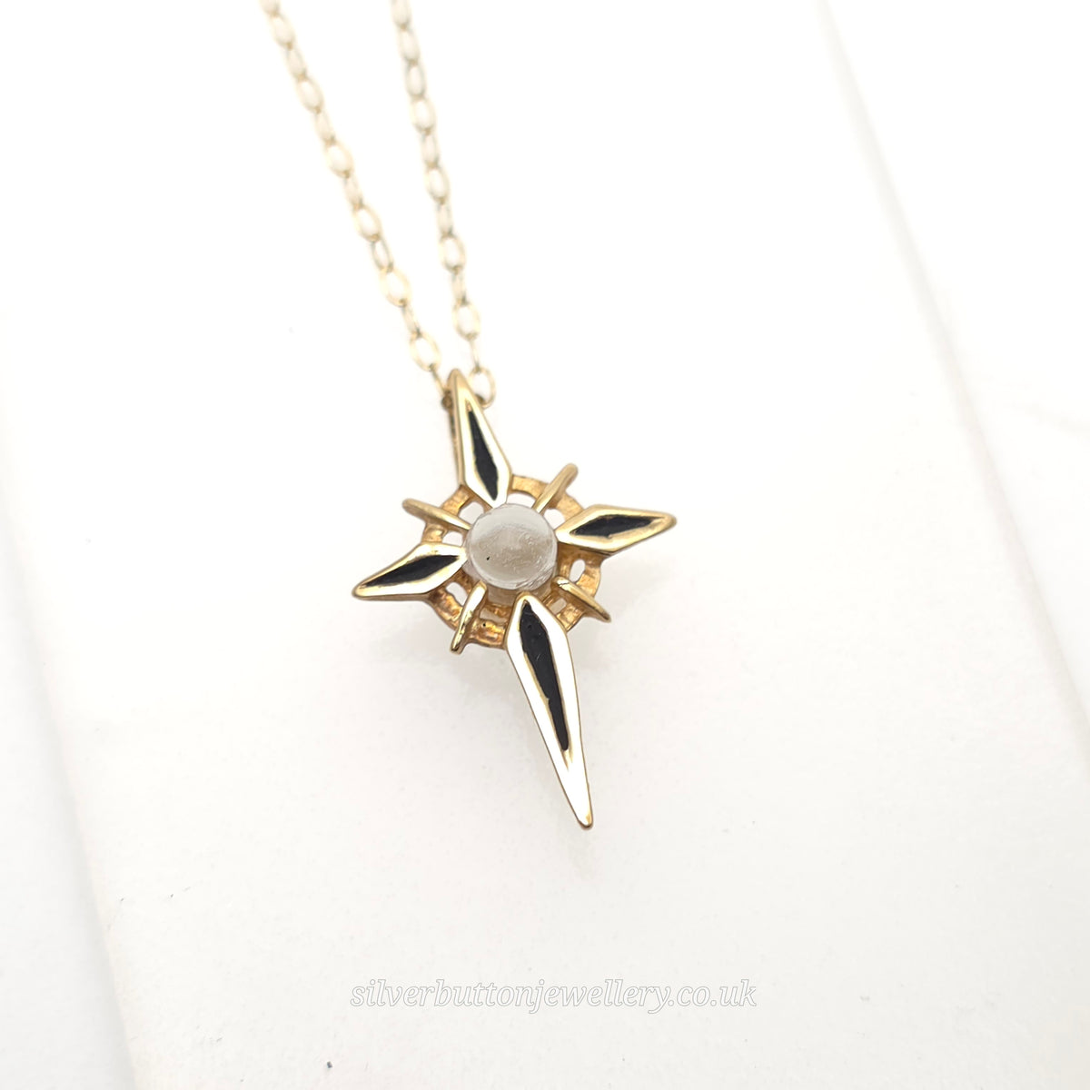 9ct Yellow Gold Vintage Stanhope Cross Pendant With Mini Lords Prayer Necklace