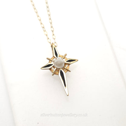 9ct Yellow Gold Vintage Stanhope Cross Pendant With Mini Lords Prayer Necklace