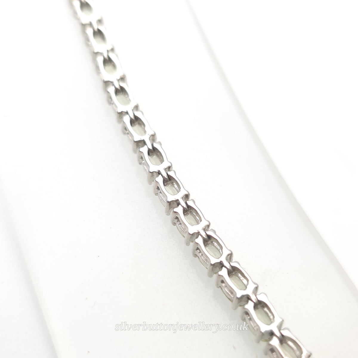 Sterling Silver Oval Cut Pale Yellow Heliodor Stone Tennis Bracelet