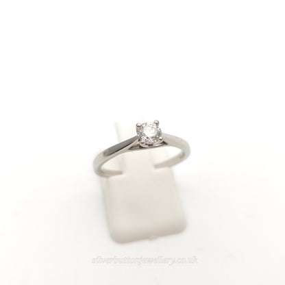 Platinum Traditional Round Cut ~0.25ct Diamond Solitaire Ring