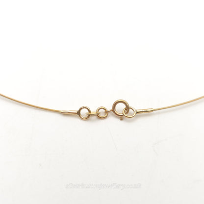 9ct Yellow Gold Vintage Pearl And Gold Bead Station Necklace
