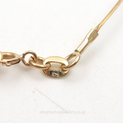 9ct Yellow Gold Vintage Pearl And Gold Bead Station Necklace