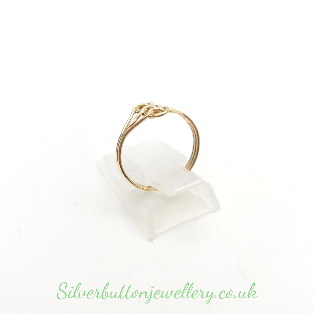 9ct Yellow Gold Small Lightweight Vintage Wirework Triple Overhand Knot Ring