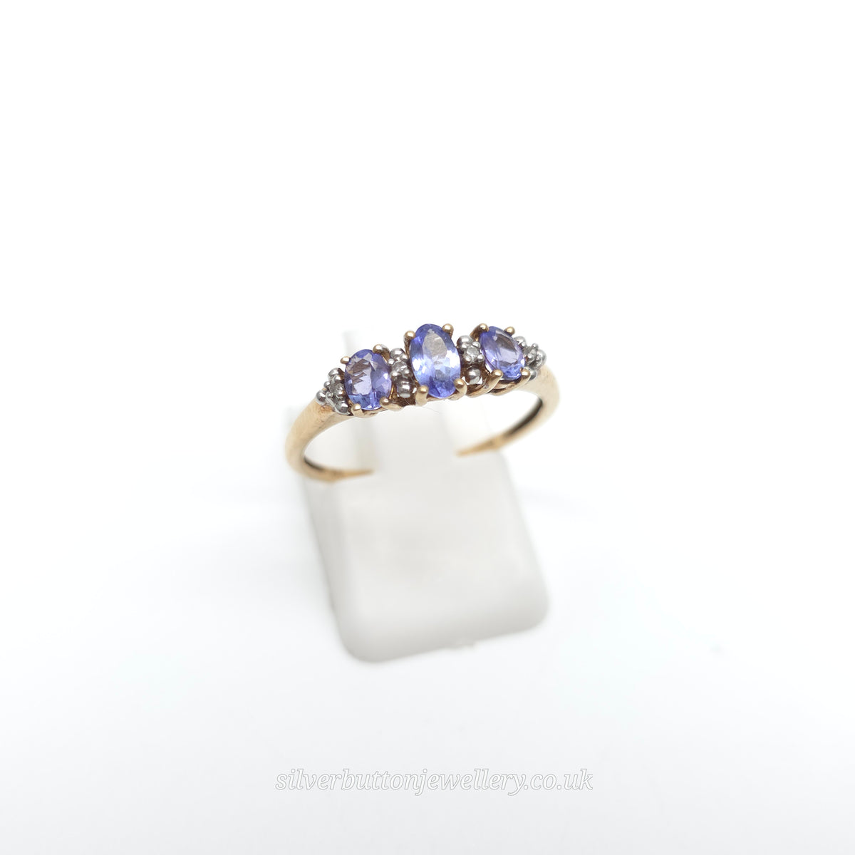 9ct Yellow Gold Multi-Stone Tanzanite And Diamond Row Ring