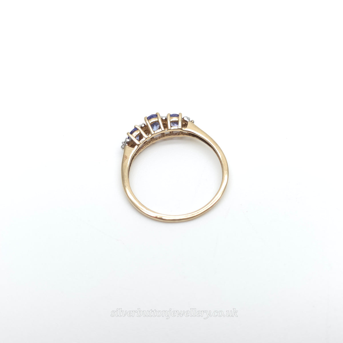 9ct Yellow Gold Multi-Stone Tanzanite And Diamond Row Ring