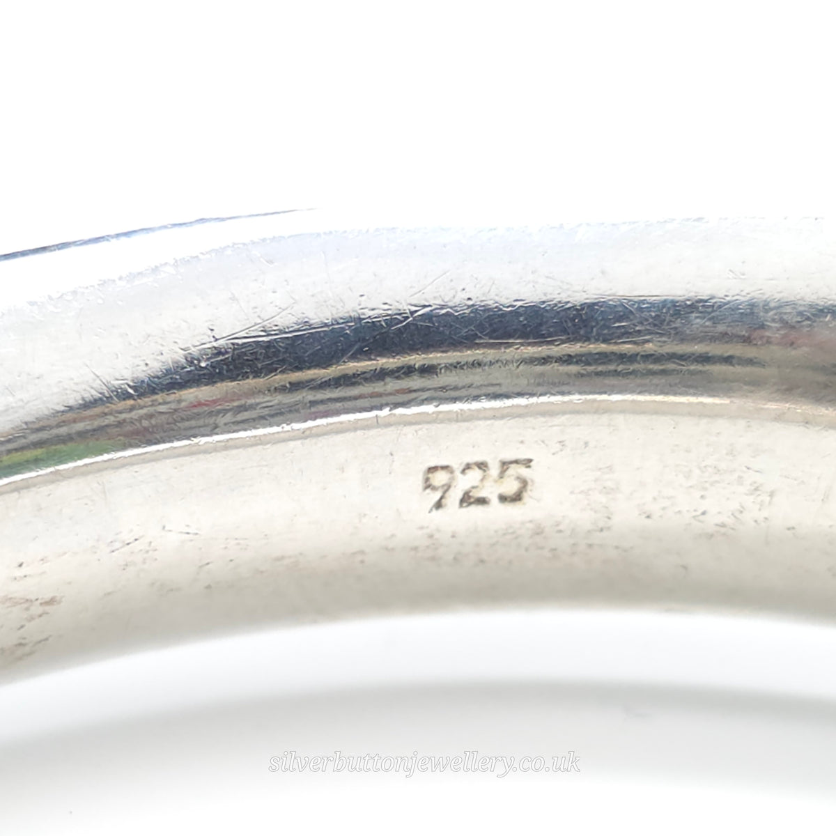 Sterling Silver Vintage Plain Polished Concave Ribbon Style Bangle