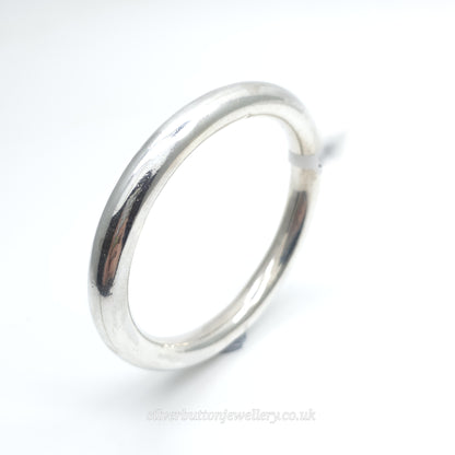 Sterling Silver Vintage Chunky Large Hollow Tube / Pipe Bangle