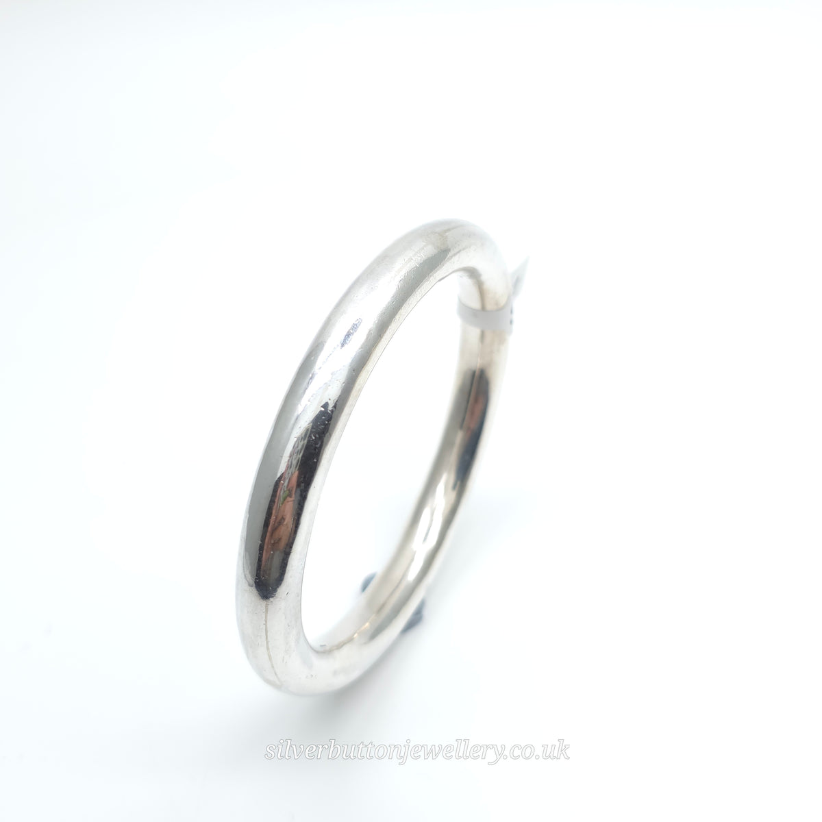 Sterling Silver Vintage Chunky Large Hollow Tube / Pipe Bangle