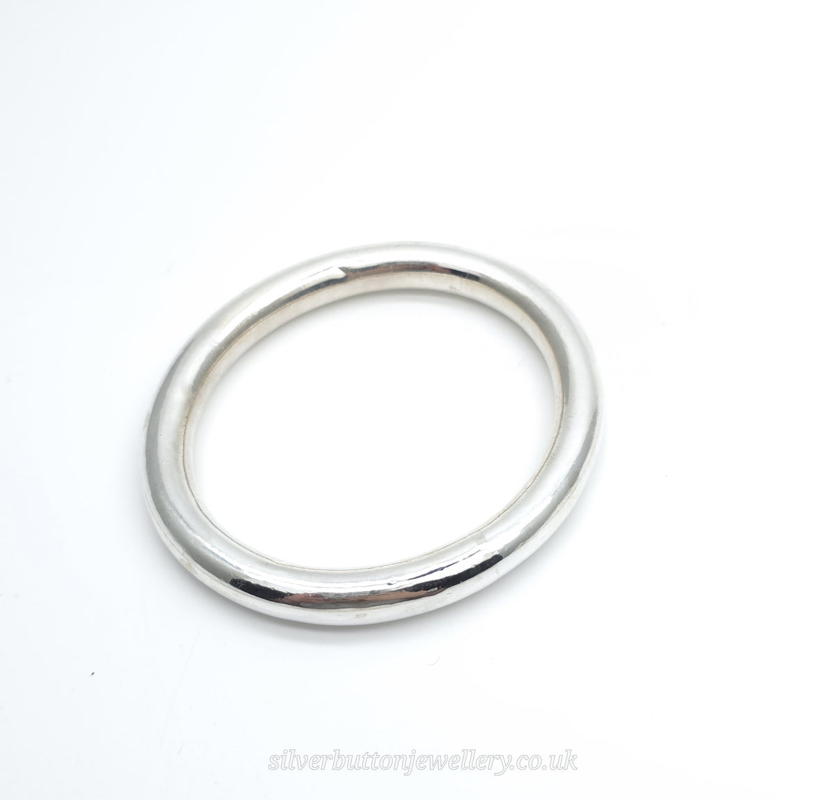 Sterling Silver Vintage Chunky Large Hollow Tube / Pipe Bangle