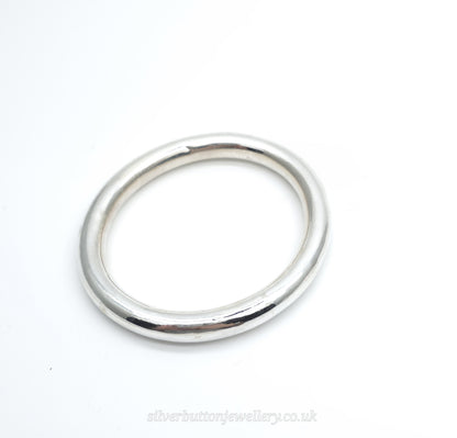 Sterling Silver Vintage Chunky Large Hollow Tube / Pipe Bangle