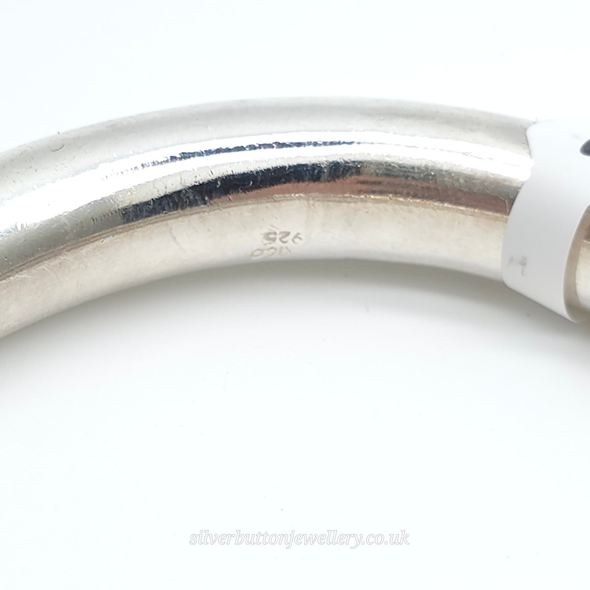 Sterling Silver Vintage Chunky Large Hollow Tube / Pipe Bangle