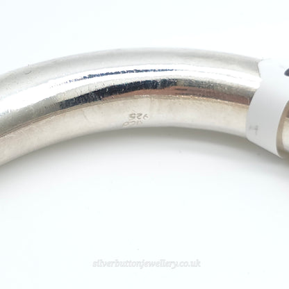 Sterling Silver Vintage Chunky Large Hollow Tube / Pipe Bangle