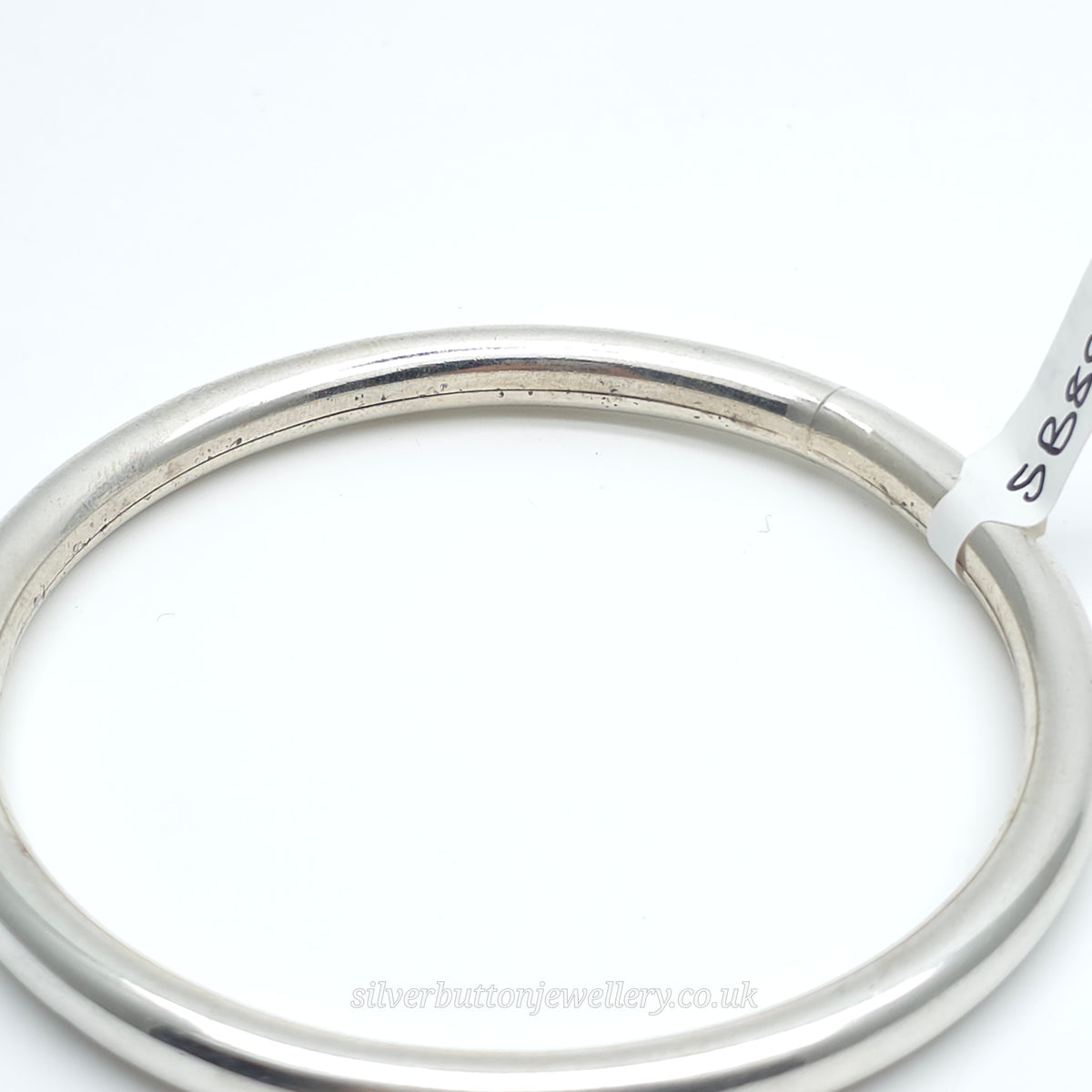 Sterling Silver Vintage Polished Medium Weight Hollow Tubular Pipe Bangle