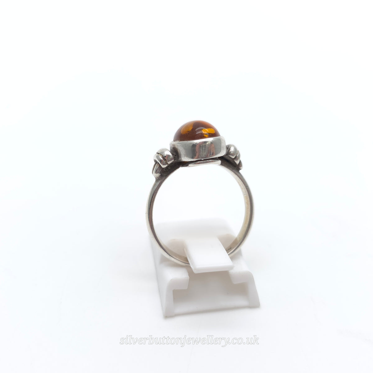 Sterling Silver Vintage Oval Cabochon Solitaire Ring
