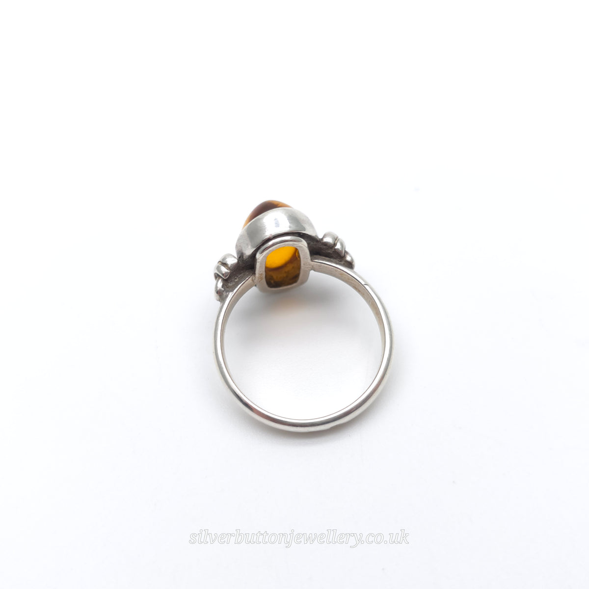 Sterling Silver Vintage Oval Cabochon Solitaire Ring