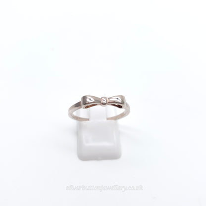 Sterling Silver Bow Profile Polished Finish Ring