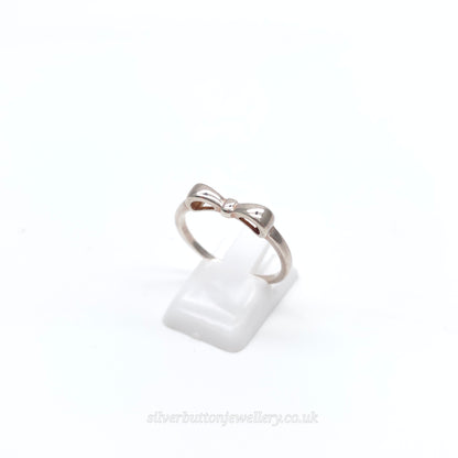 Sterling Silver Bow Profile Polished Finish Ring