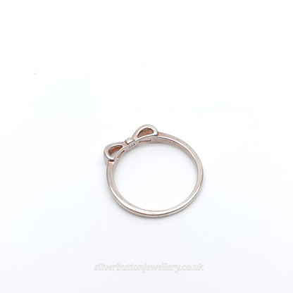 Sterling Silver Bow Profile Polished Finish Ring