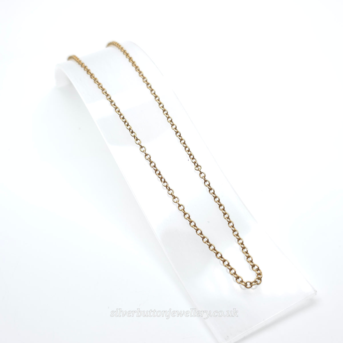 9ct Yellow Gold Vintage Small Round Belcher Link Chain Necklace 22 Inch