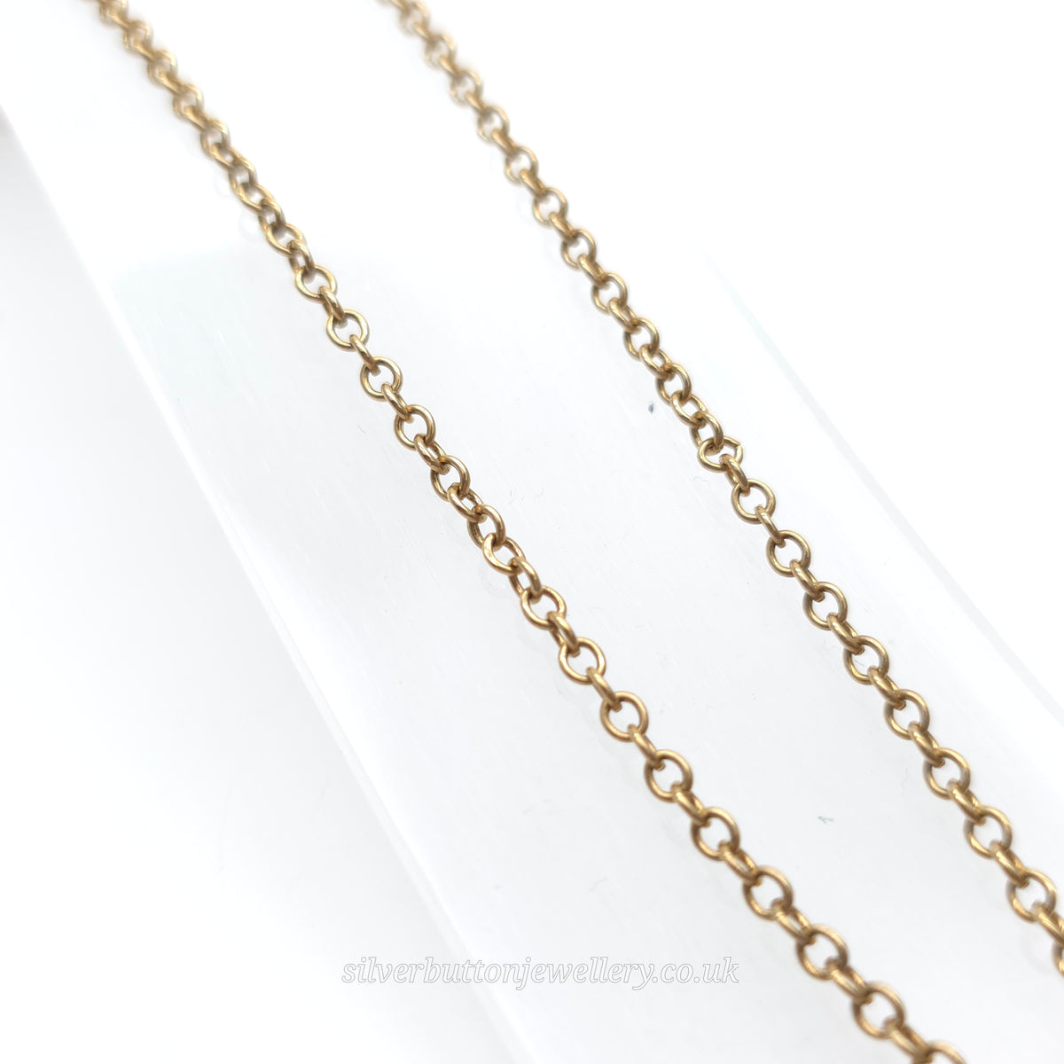 9ct Yellow Gold Vintage Small Round Belcher Link Chain Necklace 22 Inch
