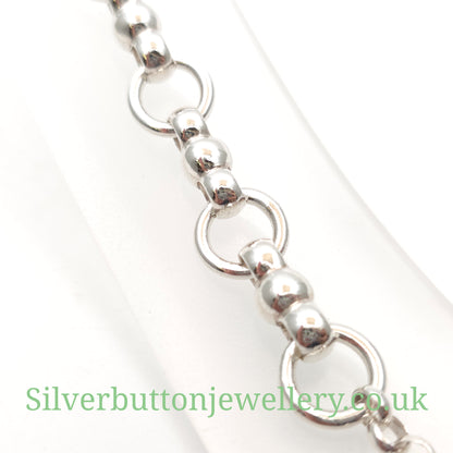 Sterling Silver Chunky Unique Link T-Bar Closure Bracelet