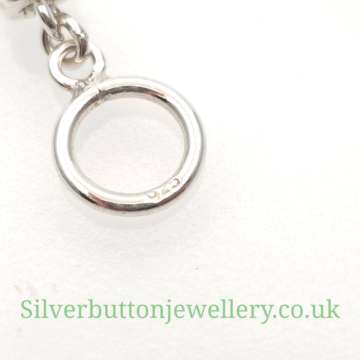 Sterling Silver Moving Jump Ring Trio Link T-Bar Closure Bracelet