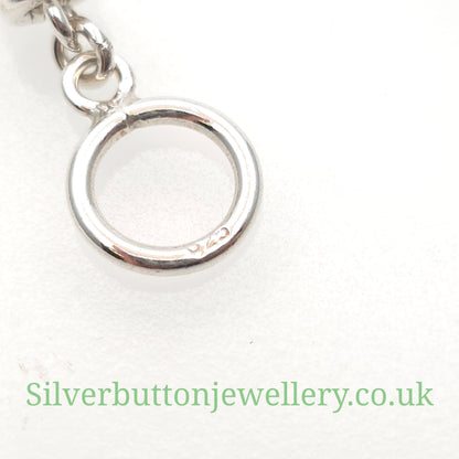 Sterling Silver Moving Jump Ring Trio Link T-Bar Closure Bracelet