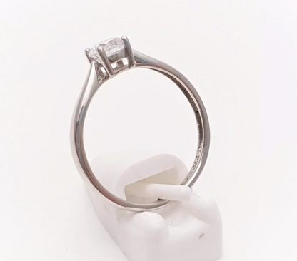 9ct white gold CZ Solitaire Ring