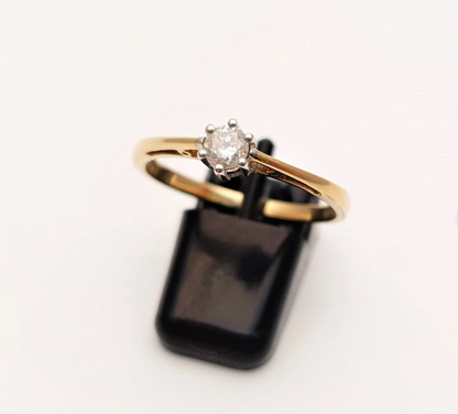 9ct yellow gold 0.15ct diamond solitaire ring