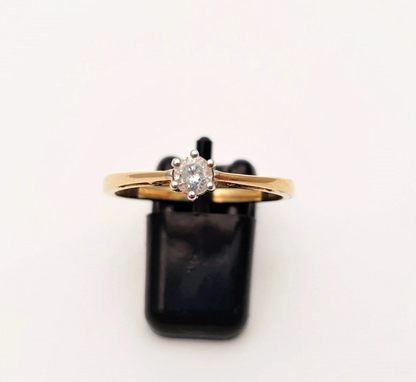 9ct yellow gold 0.15ct diamond solitaire ring